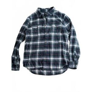 Vans Men's Green Plaid Button-Up Casual Shirt